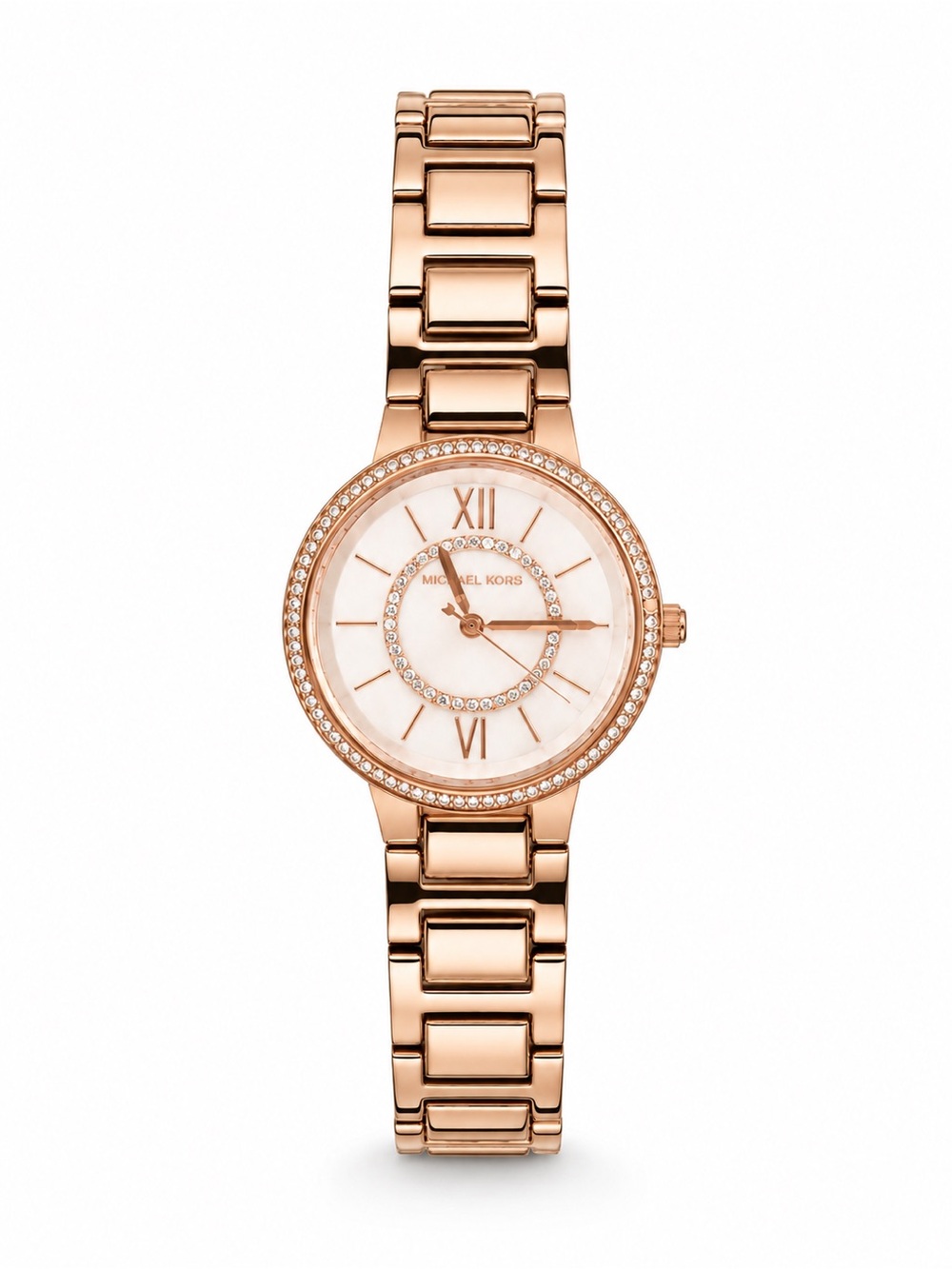 Michael Kors Rose Gold Crystal-Trim Bracelet Watch